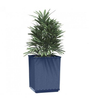 vidaXL Planters 2 pcs Blue Grey 30x30x37 cm Polypropylene