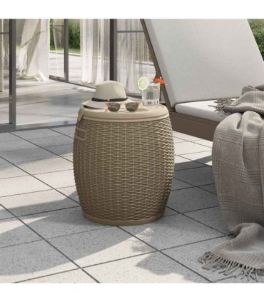 vidaXL 4-in-1 Garden Storage Box Light Brown Polypropylene