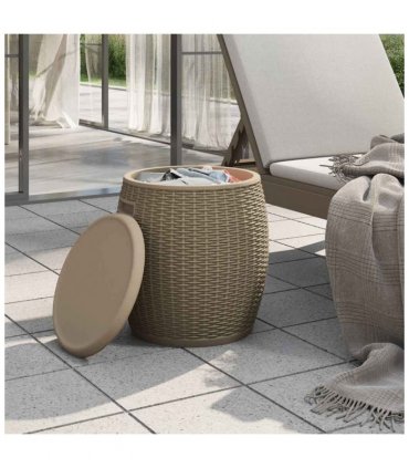 vidaXL 4-in-1 Garden Storage Box Light Brown Polypropylene