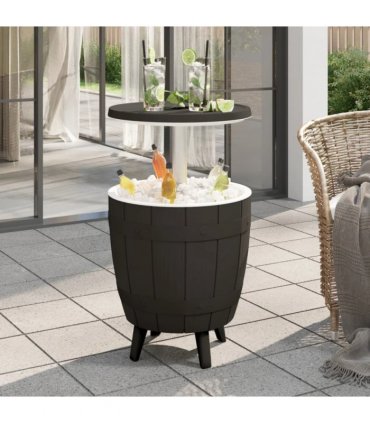 vidaXL 3-in-1 Ice Cooler Table Black Polypropylene — V0671963147