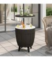 vidaXL 3-in-1 Ice Cooler Table Black Polypropylene — V0671963147