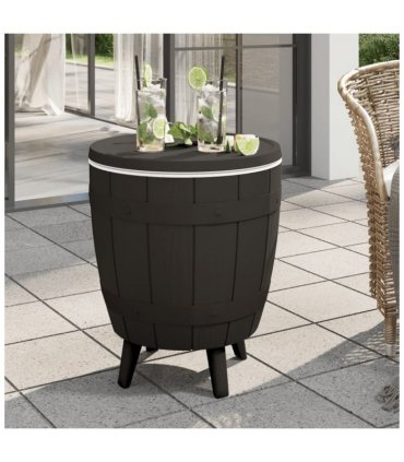 vidaXL 3-in-1 Ice Cooler Table Black Polypropylene — V0671963147