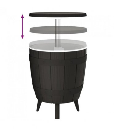 vidaXL 3-in-1 Ice Cooler Table Black Polypropylene — V0671963147