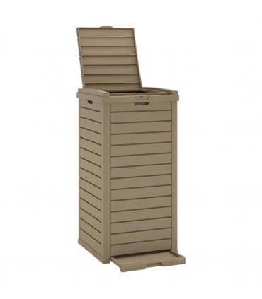 vidaXL Outdoor Garbage Bin Light Brown 41x41x86 cm Polypropylene