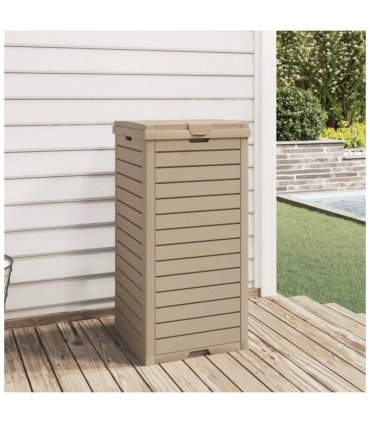 vidaXL Outdoor Garbage Bin Light Brown 41x41x86 cm Polypropylene