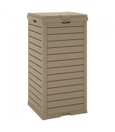 vidaXL Outdoor Garbage Bin Light Brown 41x41x86 cm Polypropylene