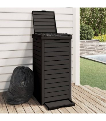 vidaXL Outdoor Garbage Bin Black 41x41x86 cm Polypropylene