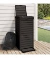 vidaXL Outdoor Garbage Bin Black 41x41x86 cm Polypropylene