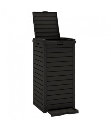 vidaXL Outdoor Garbage Bin Black 41x41x86 cm Polypropylene