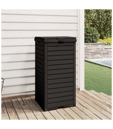 vidaXL Outdoor Garbage Bin Black 41x41x86 cm Polypropylene