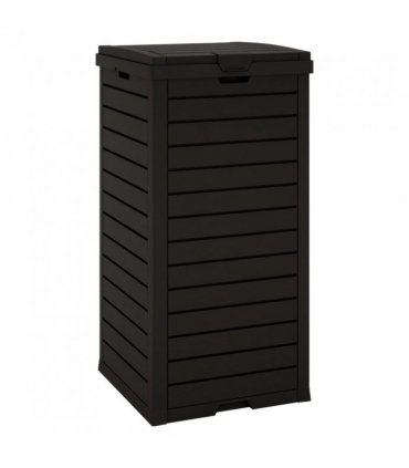 vidaXL Outdoor Garbage Bin Black 41x41x86 cm Polypropylene