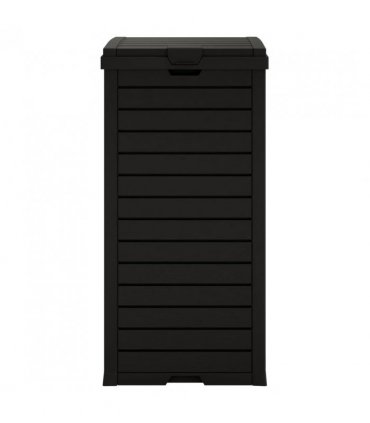 vidaXL Outdoor Garbage Bin Black 41x41x86 cm Polypropylene