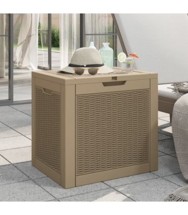 vidaXL Garden Storage Box Light Brown 55.5x43x53 cm Polypropylene