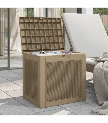 vidaXL Garden Storage Box Light Brown 55.5x43x53 cm Polypropylene