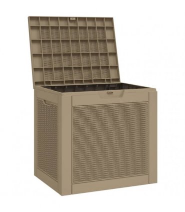 vidaXL Garden Storage Box Light Brown 55.5x43x53 cm Polypropylene