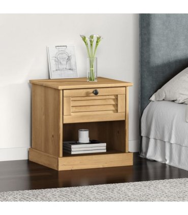 vidaXL Bedside Cabinet VIGO 42x35x42 cm Solid Wood Pine — Colour: brown