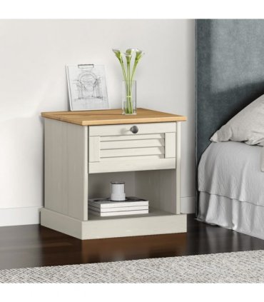 vidaXL Bedside Cabinet VIGO White 42x35x42 cm Solid Wood Pine
