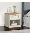 vidaXL Bedside Cabinet VIGO White 42x35x42 cm Solid Wood Pine