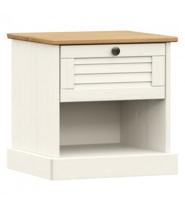 vidaXL Bedside Cabinet VIGO White 42x35x42 cm Solid Wood Pine