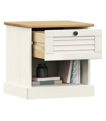 vidaXL Bedside Cabinet VIGO White 42x35x42 cm Solid Wood Pine