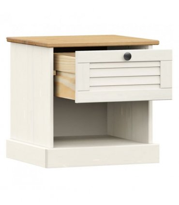 vidaXL Bedside Cabinet VIGO White 42x35x42 cm Solid Wood Pine
