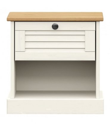 vidaXL Bedside Cabinet VIGO White 42x35x42 cm Solid Wood Pine