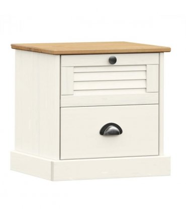 vidaXL Bedside Cabinet VIGO White 42x35x42 cm Solid Wood Pine — V0671963168