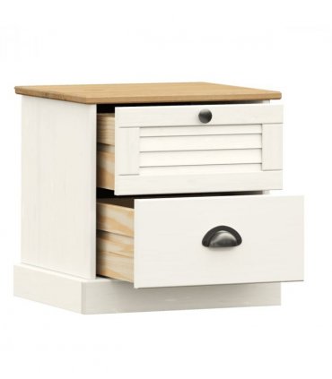 vidaXL Bedside Cabinet VIGO White 42x35x42 cm Solid Wood Pine — V0671963168
