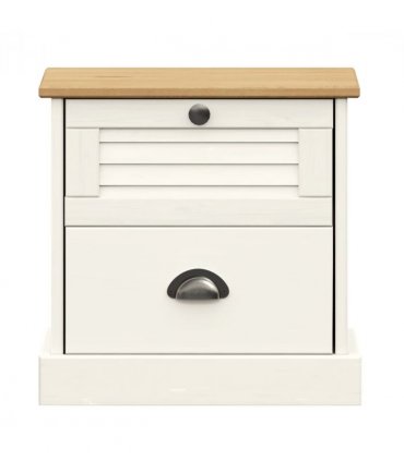 vidaXL Bedside Cabinet VIGO White 42x35x42 cm Solid Wood Pine — V0671963168