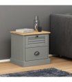 vidaXL Bedside Cabinet VIGO Grey 42x35x42 cm Solid Wood Pine