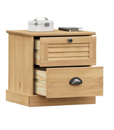 vidaXL Bedside Cabinet VIGO 42x35x42 cm Solid Wood Pine — Colour: brown — V0671963170
