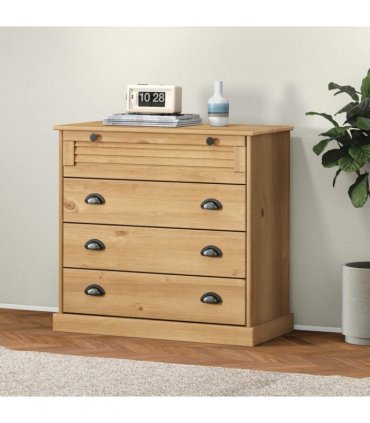 vidaXL Chest of Drawers VIGO 80x40x76 cm Solid Wood Pine — Colour: brown