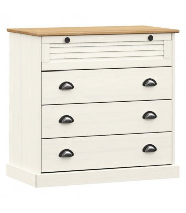vidaXL Chest of Drawers VIGO White 80x40x76 cm Solid Wood Pine