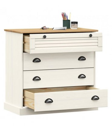 vidaXL Chest of Drawers VIGO White 80x40x76 cm Solid Wood Pine
