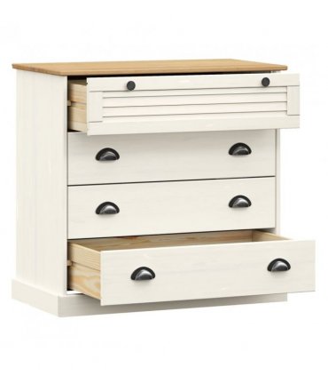 vidaXL Chest of Drawers VIGO White 80x40x76 cm Solid Wood Pine