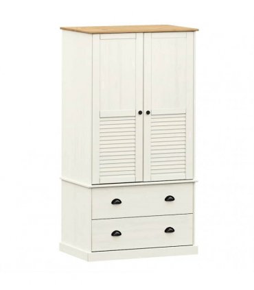 vidaXL Wardrobe VIGO White 90x55x170 cm Solid Wood Pine