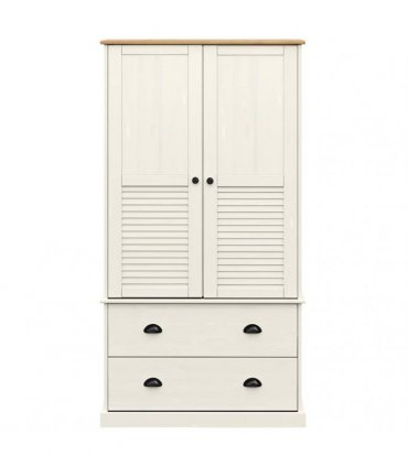 vidaXL Wardrobe VIGO White 90x55x170 cm Solid Wood Pine