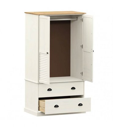 vidaXL Wardrobe VIGO White 90x55x170 cm Solid Wood Pine