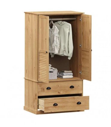 vidaXL Wardrobe VIGO 90x55x170 cm Solid Wood Pine — Colour: brown