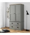 vidaXL Wardrobe VIGO Grey 90x55x170 cm Solid Wood Pine