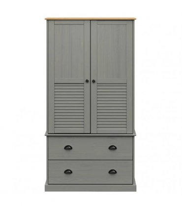 vidaXL Wardrobe VIGO Grey 90x55x170 cm Solid Wood Pine