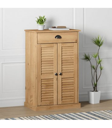 vidaXL Shoe Cabinet VIGO 60x35x96 cm Solid Wood Pine — Colour: brown