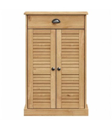 vidaXL Shoe Cabinet VIGO 60x35x96 cm Solid Wood Pine — Colour: brown