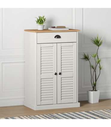 vidaXL Shoe Cabinet VIGO White 60x35x96 cm Solid Wood Pine