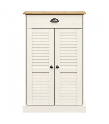 vidaXL Shoe Cabinet VIGO White 60x35x96 cm Solid Wood Pine
