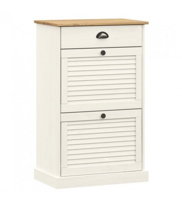 vidaXL Shoe Cabinet VIGO 60x35x96 cm White Solid Wood Pine