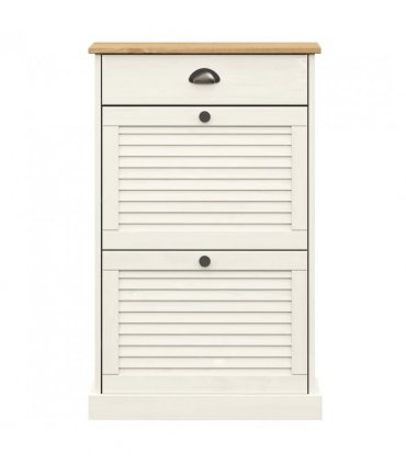 vidaXL Shoe Cabinet VIGO 60x35x96 cm White Solid Wood Pine