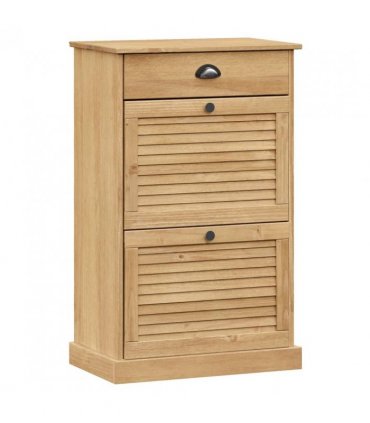 vidaXL Shoe Cabinet VIGO 60x35x96 cm Solid Wood Pine — Colour: brown — V0671963180