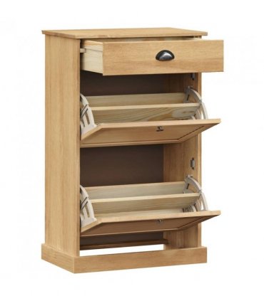 vidaXL Shoe Cabinet VIGO 60x35x96 cm Solid Wood Pine — Colour: brown — V0671963180