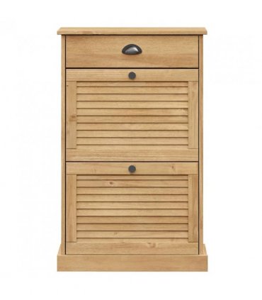 vidaXL Shoe Cabinet VIGO 60x35x96 cm Solid Wood Pine — Colour: brown — V0671963180